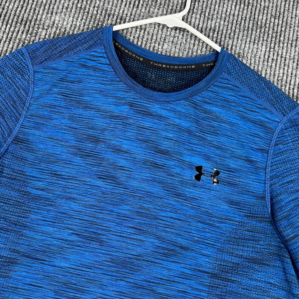 Under Armour Shirt Mens Large Blue Short Sleeve Fitted Active‎ Athletic Workout